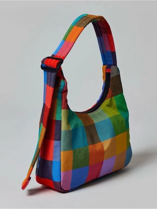 BAGGU Mini Nylon Shoulder Bag - Madras - Picture 7 of 8